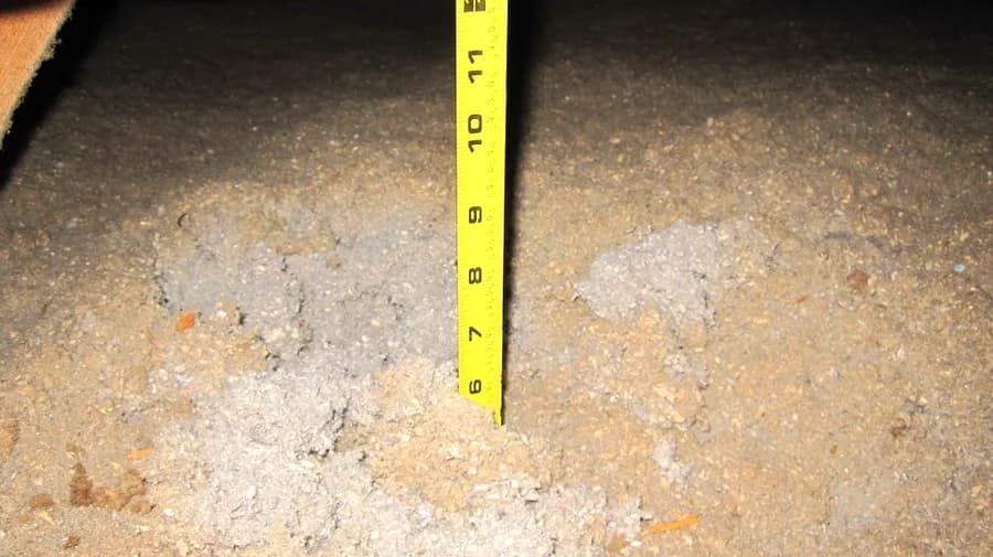 Aged blown-in insulation measured before removal and replacement